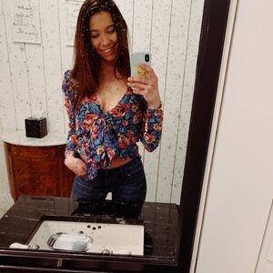 Sabina Top in Rose Garden Floral